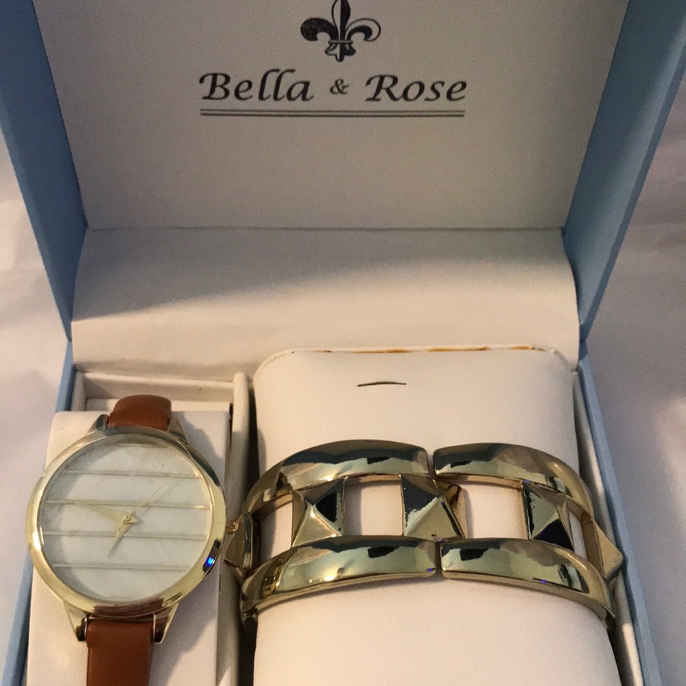 Bella & Rose watch & bracelet set boxed new